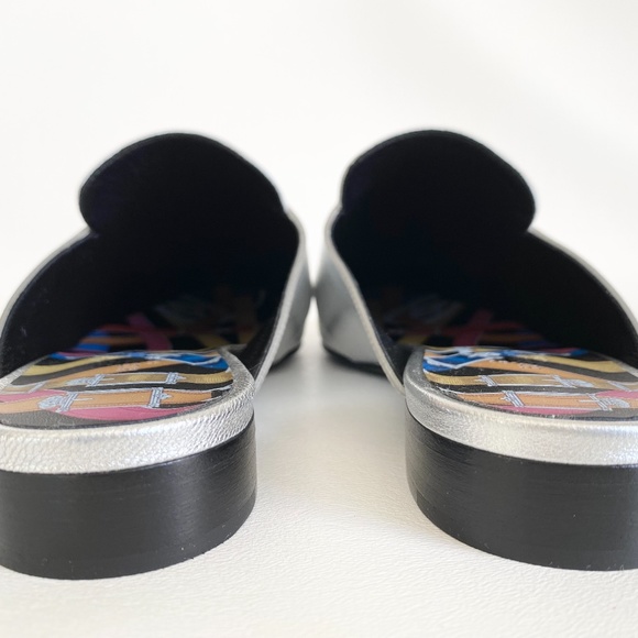 HERMES H CATENA SILVER LEATHER MULES FLIP FLOPS SHOES FLAT SLIDES 37 - Picture 13 of 15